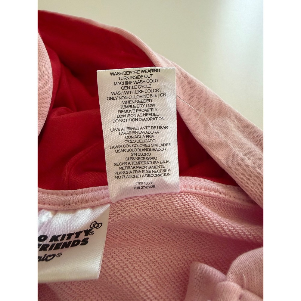 Hello Kitty and Friends Sanrio Girls Pink Rainbow Zip Up Hoodie Large 10/12 NWOT - Picture 6 of 10